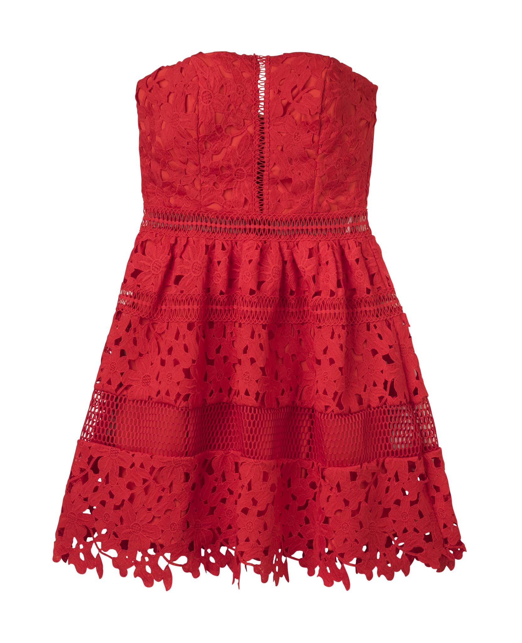 robe rouge en dentelle